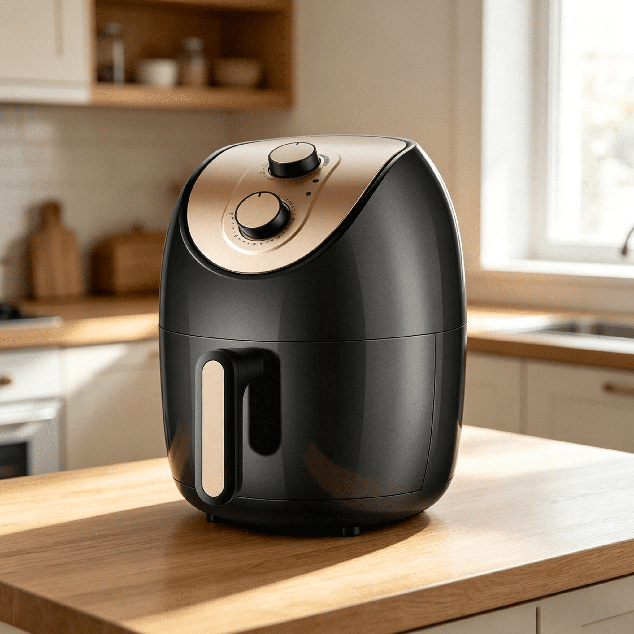 black 5l mechanical knob air fryer