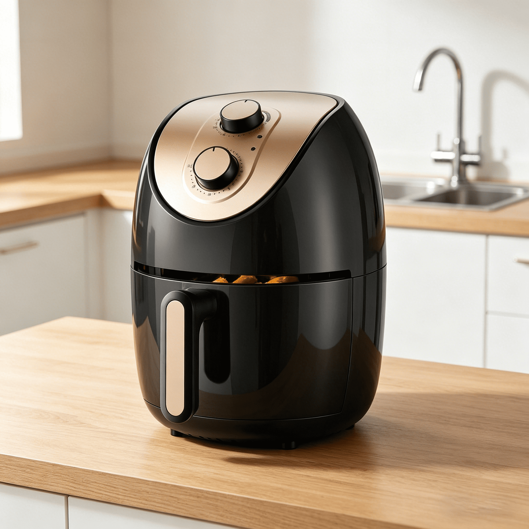 black 5l mechanical knob air fryer