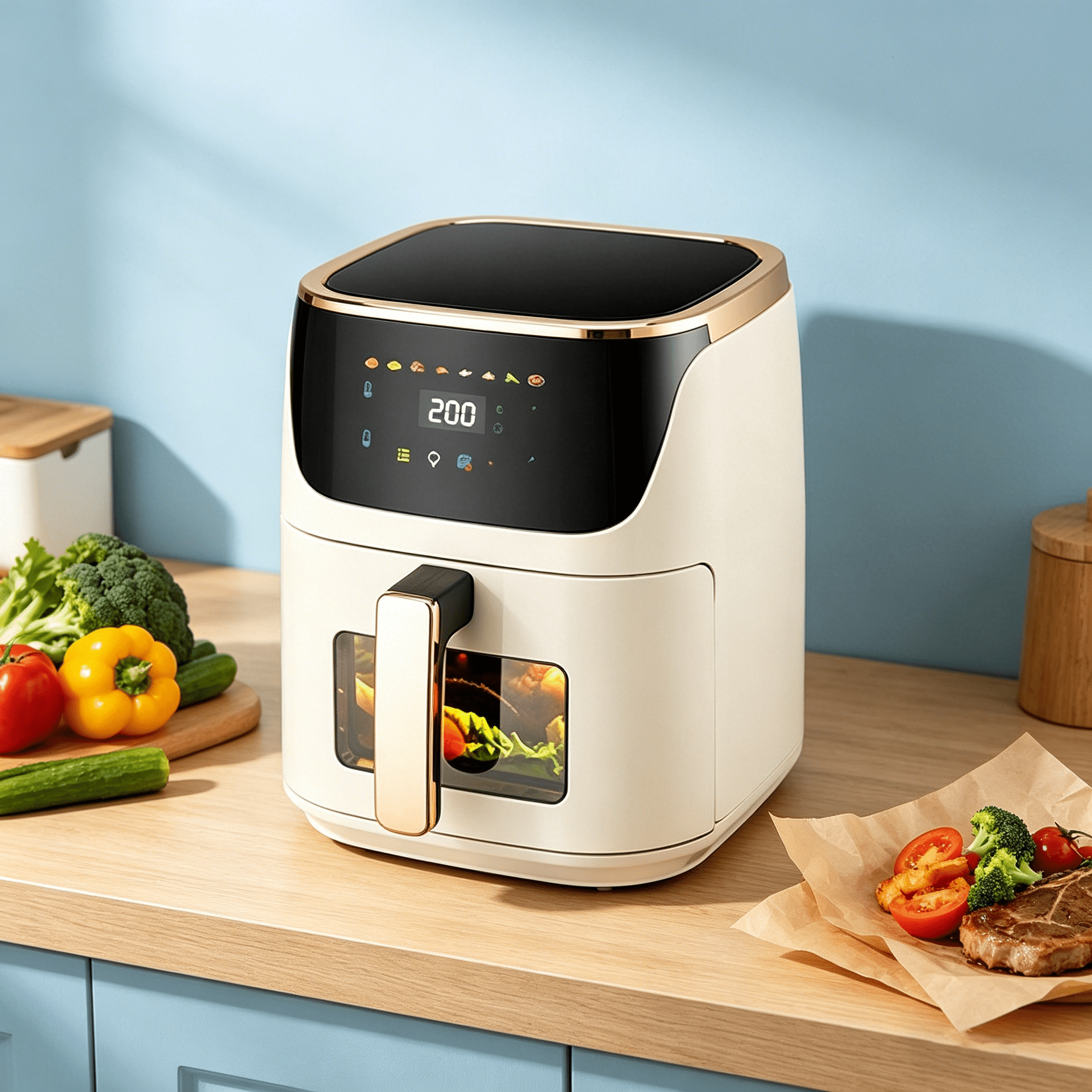 white 6l digital air fryer