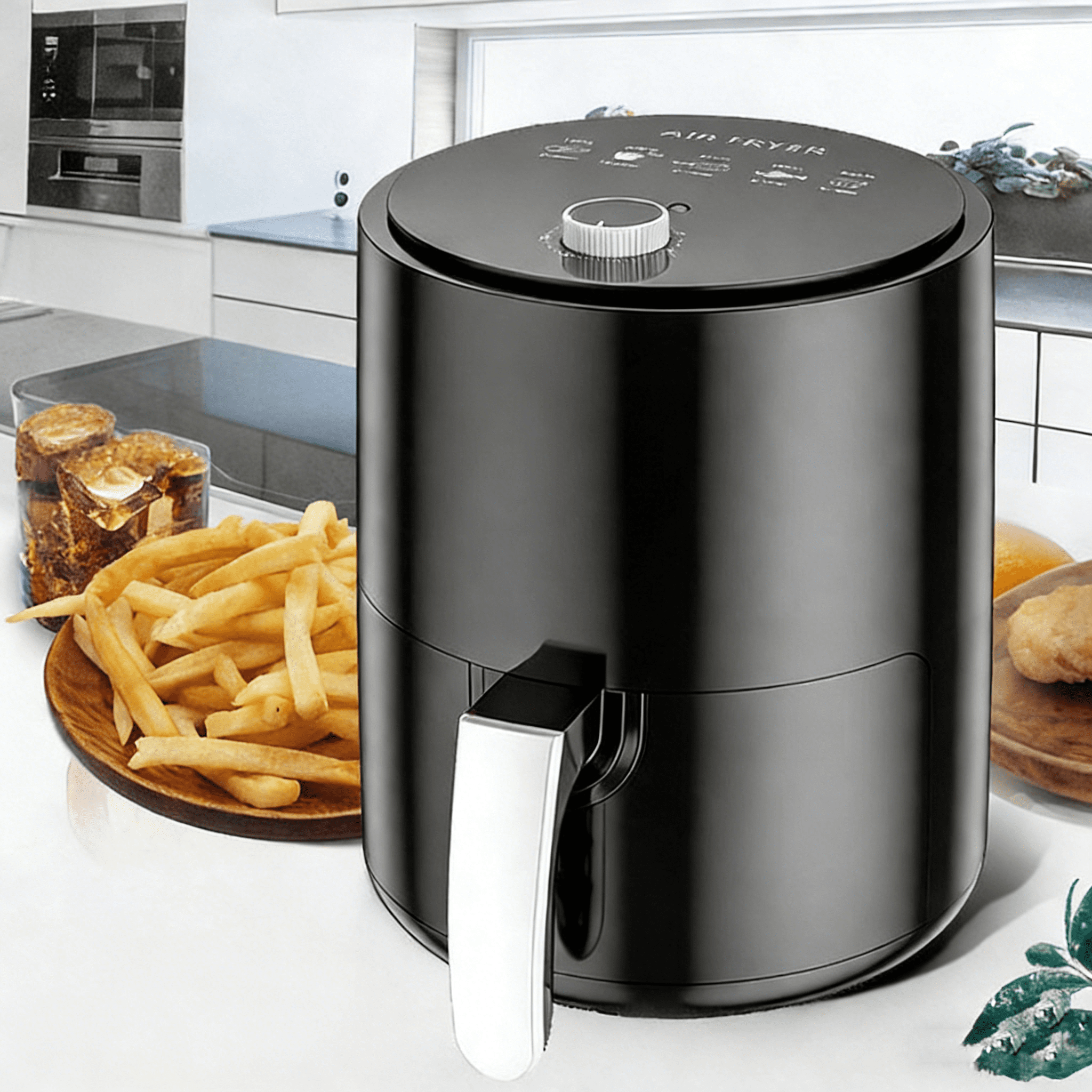 3.2l compact air fryer, 1350w mechanical control, 360° rapid air heating
